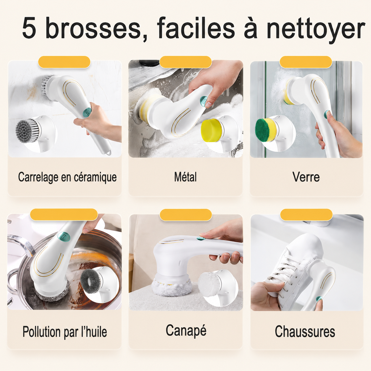 Brosse Électrique Nettoyante 360° – Puissance & Précision